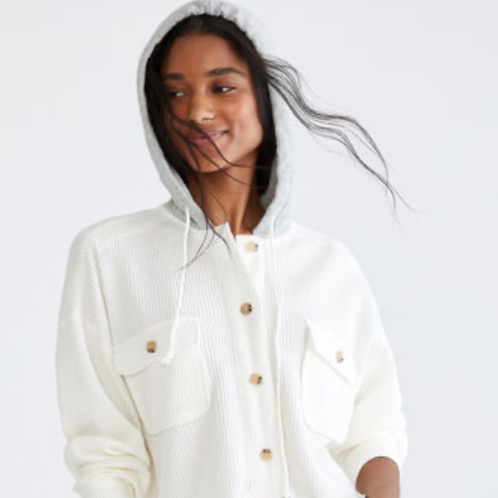 * Como Vintage Waffle Knit Jacket Cream Size M